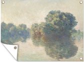 Muurdecoratie buiten The Seine at Giverny - schilderij van Claude Monet - 160x120 cm - Tuindoek - Buitenposter