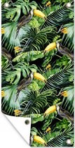 Affiche clôture Toucan - Motifs - Plantes - 100x200 cm - Toile de jardin