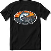Fishing - Vissen T-Shirt | Grappig Verjaardag Vis Hobby Cadeau Shirt | Dames - Heren - Unisex | Tshirt Hengelsport Kleding Kado - Zwart - XL