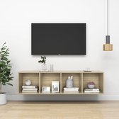 Decoways - Tv-wandmeubel 37x37x142,5 cm spaanplaat sonoma eikenkleurig