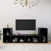 Decoways - Tv-meubelen 4 stuks 72x35x36,5 cm spaanplaat zwart