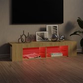 Decoways - Tv-meubel met LED-verlichting 135x39x30 cm sonoma eikenkleurig