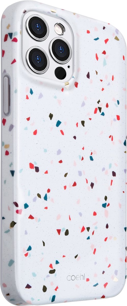 Uniq - iPhone 12 Pro Max, hoesje coehl terrazzo natural white, wit