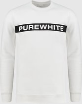 Purewhite -  Heren Slim Fit   Sweater  - Wit - Maat XS