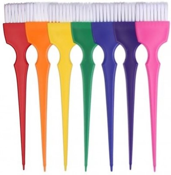 Foto: Comair haarverf kwasten rainbow color medium 7 stuks