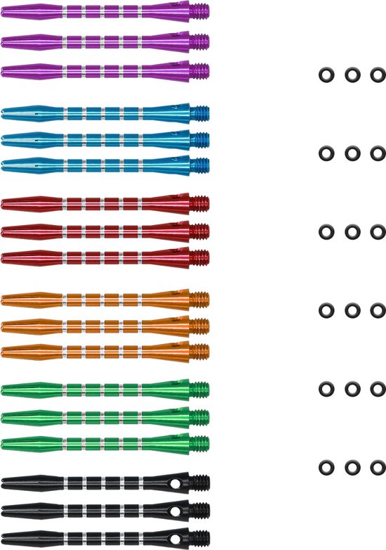 kwmobile Dartshafts met rubberen ring - Aluminium schachten voor dartpijltjes - Medium - 48 mm lang - 2ba schroefdraad - Verschillende kleuren en aantallen van Merkloos — afbeelding 3