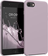 kwmobile telefoonhoesje voor Apple iPhone SE (2022) / SE (2020) / 8 / 7 - Hoesje met siliconen coating - Smartphone case in lila wolk