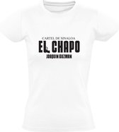 El Chapo | Dames T-shirt | Wit | Cartel De Sinaloa | Joaquin Guzman | Kartel | Mexico | Drugsbaron