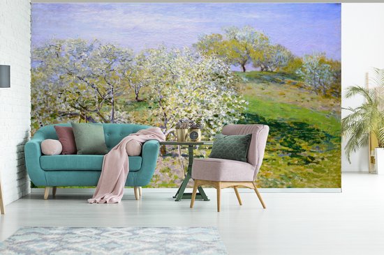 Papier peint - Papier peint Pommiers en fleurs - Papier peint photo de Claude Monet - Largeur 435 cm x hauteur 260 cm