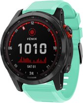 Siliconen Smartwatch bandje - Geschikt voor  Garmin Fenix 7x siliconen bandje - aqua - Strap-it Horlogeband / Polsband / Armband