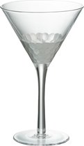 Cocktailglas | glas | zilver - transparant | 11.5x11.5x (h)18.5 cm