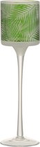 Theelichthouder | glas | groen | 7x7x (h)25 cm