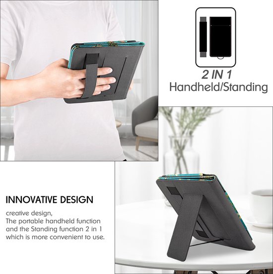 Lunso - Luxe sleepcover stand hoes - Geschikt voor Kobo Libra 2 (7 inch) - Van Gogh Amandelbloesem — afbeelding 4
