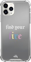 Mirror Case - Find Your Fire - Hoesje met spiegel en tekst geschikt voor iPhone 12 Pro Max - Spiegelhoesje - Beschermhoesje - Shockproof - Geschikt voor iPhone 12 Pro Max hoesje