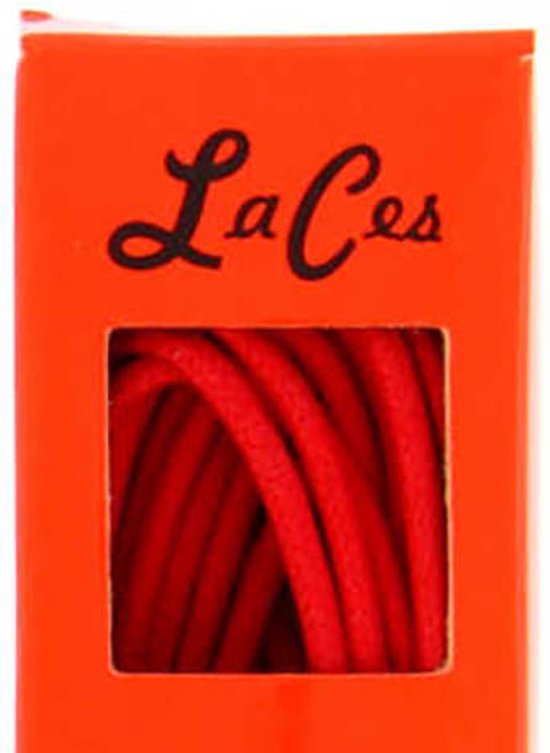 Luxe dunne goedkope kwaliteit wax veters van LaCes de Belgique - Rood, .90cm