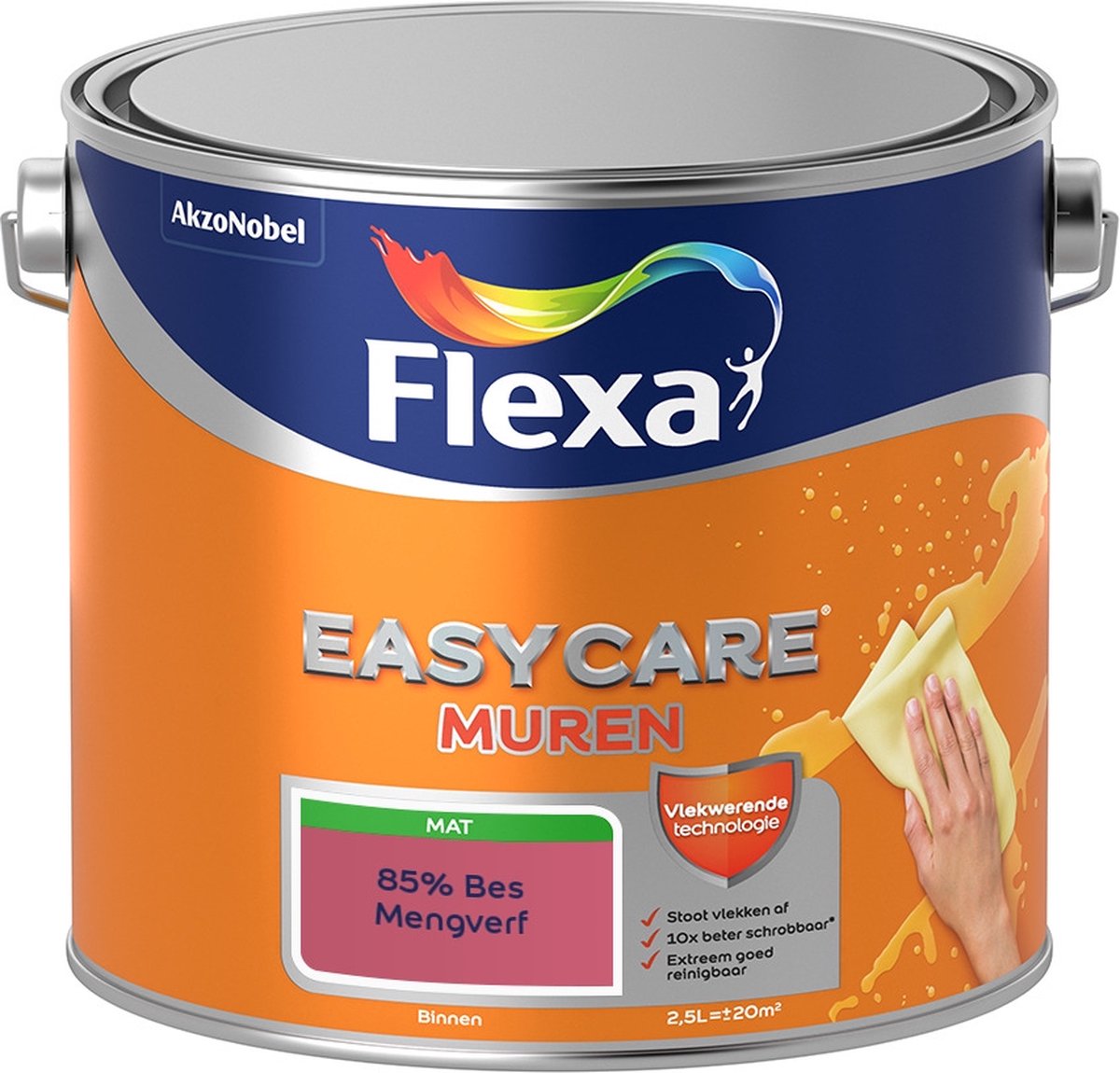 Flexa Easycare Muurverf - Mat - Mengkleur - 85% Bes - 2,5 liter