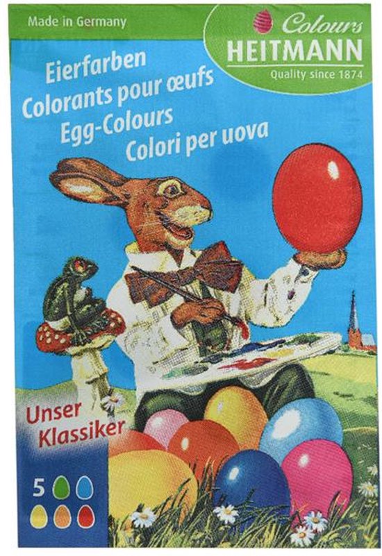 eier verf tabletten 5 kleuren in zakje - Ei kleuren - Pasen - Heitmann - Heitmann