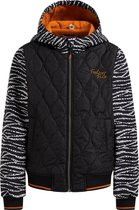 WE Fashion Meisjes quilted jas met zebradessin