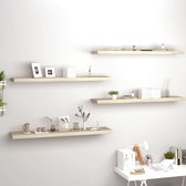 Decoways - Wandschappen zwevend 4 stuks 120x23,5x3,8 cm MDF eikenkleurig