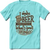 I Make Beer Disappear T-Shirt | Bier Kleding | Feest | Drank | Grappig Verjaardag Cadeau | - Licht Blauw - XL
