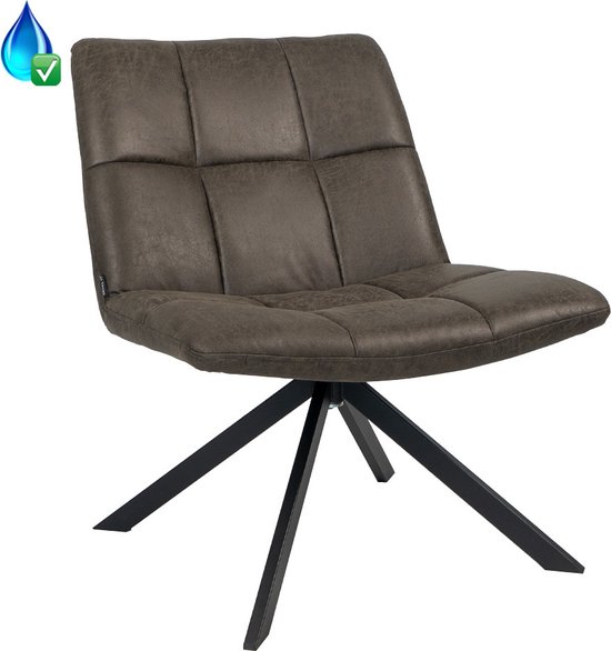 Fauteuil Vaala Eco Leer, Antraciet