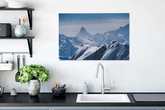 Tableau sur toile Vue sur les montagnes suisses - 90x60 cm - Décoration murale