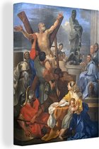 Canvas Schilderij Le martyre de Saint André - schilderij van Sébastien Bourdon - 30x40 cm - Wanddecoratie