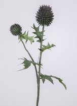 Kunstplant - Echinops - distel - topkwaliteit decoratie - 2 stuks - zijden tak - Paars - 55 cm hoog