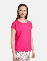 GERRY WEBER Dames Shirt met opengewerkt borduursel