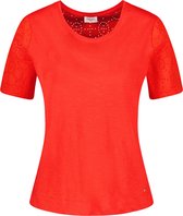GERRY WEBER Dames Shirt met opengewerkt borduursel