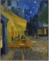 Akoestisch schilderij - EASYphoto  - Small: 60 x 75 cm - 50 mm  -  Vincent van Gogh - Caféterras bij nacht - Akoestisch fotopaneel - Akoestisch wandpaneel - Geluidsabsorberend - Es