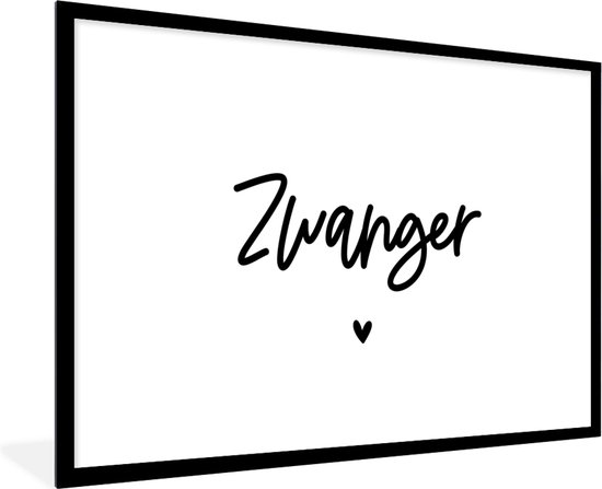 Cadre photo avec affiche - Proverbes - Enceinte - Maman - Citations - 90x60 cm - Cadre pour affiche