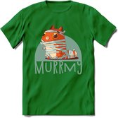 Kat murrmy T-Shirt Grappig | Dieren katten halloween Kleding Kado Heren / Dames | Animal Skateboard Cadeau shirt - Donker Groen - L