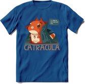 Graaf catracula T-Shirt Grappig | Dieren katten halloween Kleding Kado Heren / Dames | Animal Skateboard Cadeau shirt - Donker Blauw - XXL