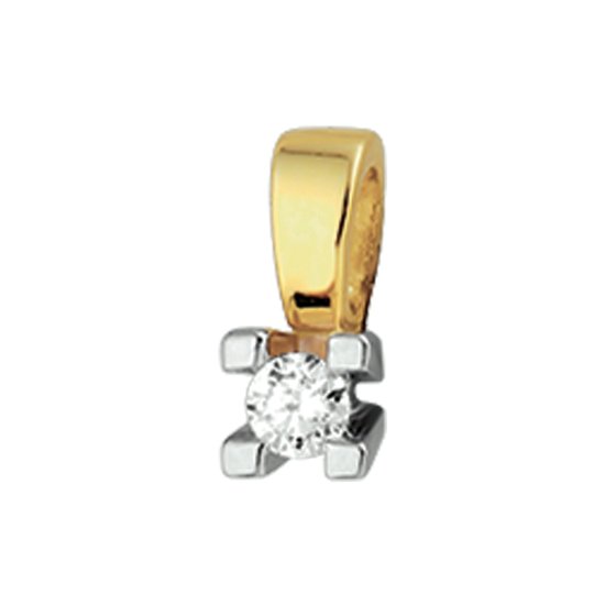 The Jewelry Collection Hanger Diamant 0.10ct H Si - Bicolor Goud