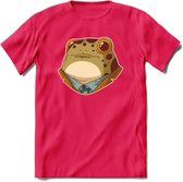 casual kikker T-Shirt Grappig | Dieren reptiel Kleding Kado Heren / Dames | Animal Skateboard Cadeau shirt - Roze - S