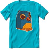 Strik duif T-Shirt Grappig | Dieren vogel Kleding Kado Heren / Dames | Animal Skateboard Cadeau shirt - Blauw - 3XL