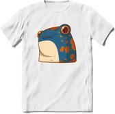 Koele kikker T-Shirt Grappig | Dieren reptielen Kleding Kado Heren / Dames | Animal Skateboard Cadeau shirt - Wit - S