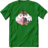 Tortelduifjes - Valentijn T-Shirt | Grappig Valentijnsdag Cadeautje voor Hem en Haar | Dames - Heren - Unisex | Kleding Cadeau | - Donker Groen - S