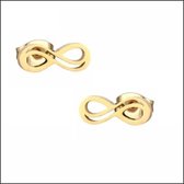 Aramat jewels ® - Oorstekers zweerknopjes infinity chirurgisch staal goudkleurig 10x4mm