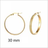 Aramat jewels ® - Bewerkte oorringen frankrijk goudkleurig 30mm chirurgisch staal