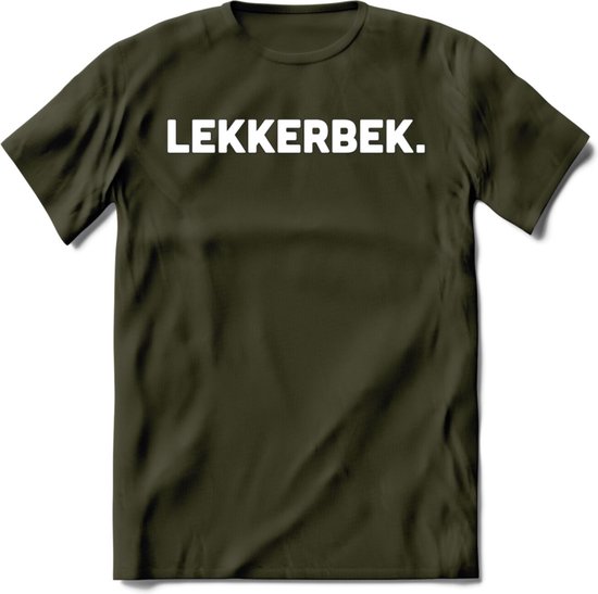 Lekkerbek - Snack T-Shirt | Grappig Verjaardag Kleding Cadeau | Eten En Snoep Shirt | Dames - Heren - Unisex Tshirt | - Leger Groen - S