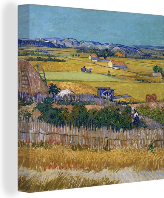 Canvas Schilderij De oogst - Schilderij van Vincent van Gogh - 50x50 cm - Wanddecoratie