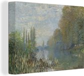 Tableau Tableau Bords de Seine en Automne - Peinture de Claude Monet - 80x60 cm - Décoration murale