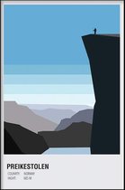 Walljar - Preikestolen Norway - Muurdecoratie - Poster met lijst