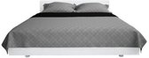Luxe Hotel Bedsprei - Twee Kleuren - Zwart & Grijs - 240x220 CM