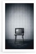 Walljar - Vintage TV - Zwart wit poster