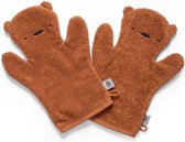 Sebra - Washandje Beer (Set van 2) - Washandjes - Sweet Tea Brown