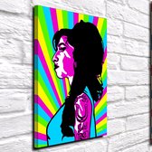Pop Art Amy Winehouse Acrylglas - 100 x 70 cm op Acrylaat glas + Inox Spacers / RVS afstandhouders - Popart Wanddecoratie