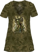 Ladies T-shirt Enchanted Woods V-neck Tri-Blend XXL